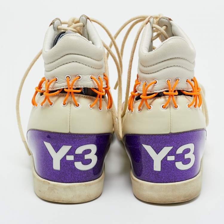 مملوكة مسبقًا Y-3 Multicolor Leather and Mesh Spring Summer High Top Sneakers Size 38