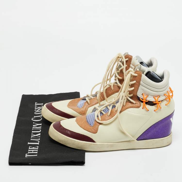 مملوكة مسبقًا Y-3 Multicolor Leather and Mesh Spring Summer High Top Sneakers Size 38