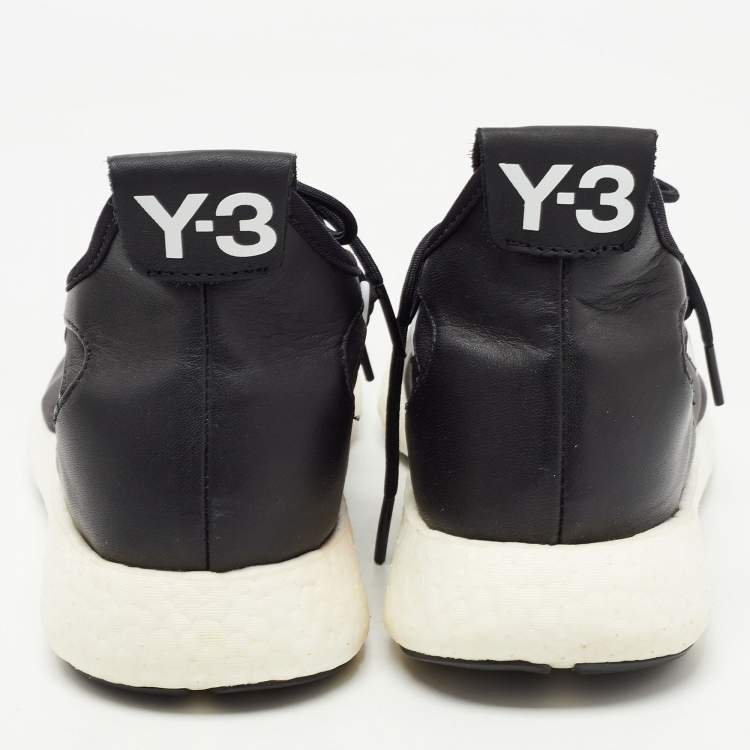 Pre Owned Y-3 Black Leather and Nylon Qasa Elle Sneaker Size 38