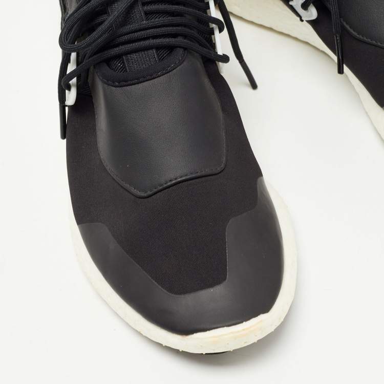 Pre Owned Y-3 Black Leather and Nylon Qasa Elle Sneaker Size 38