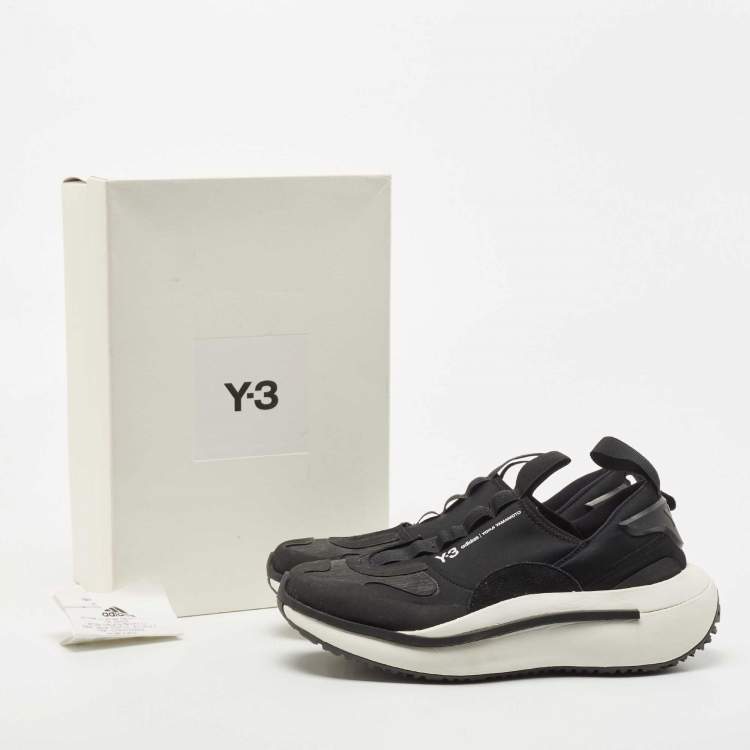 مملوكة مسبقًا Y-3 Black Fabric and Rubber Qisan Cozy Sneakers Size 38.5