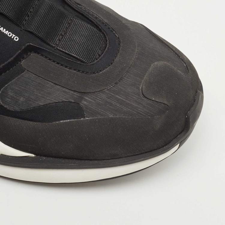 مملوكة مسبقًا Y-3 Black Fabric and Rubber Qisan Cozy Sneakers Size 38.5