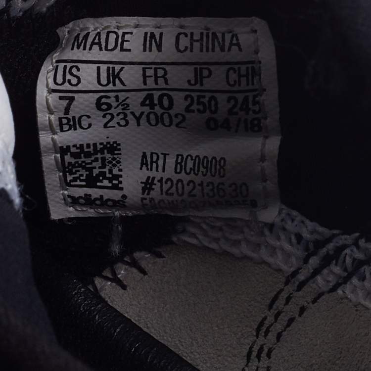 Pre Owned Y-3 Black/White Leather and Fabric Kaiwa Sneakers Size 40