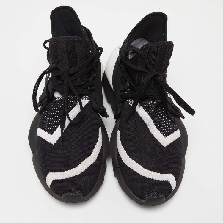 Pre Owned Y-3 Black Knit Fabric  Cloth Low Trainers  Sneakers Size 39.5