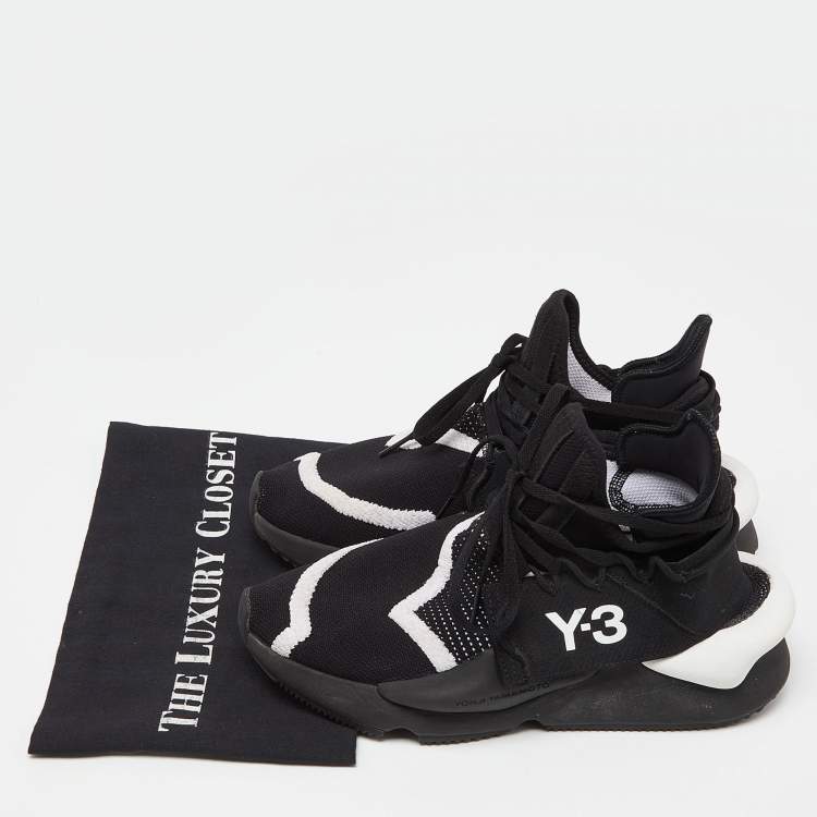 Pre Owned Y-3 Black Knit Fabric  Cloth Low Trainers  Sneakers Size 39.5