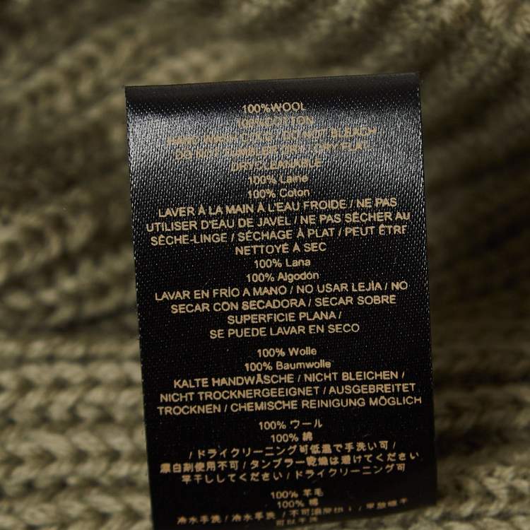 Pre Owned Yeezy Season 3 Green Destroyed Military Rib Wool Cropped Sweater S