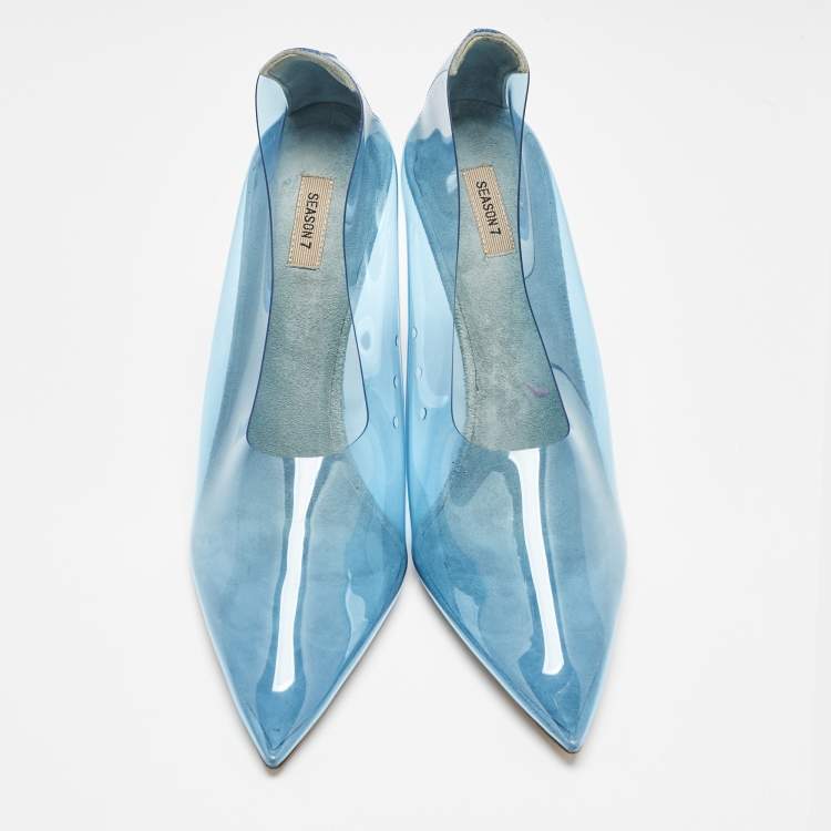 Pre Owned Yeezy Blue PVC  Toe Season 7 Pointed Pumps Size 39