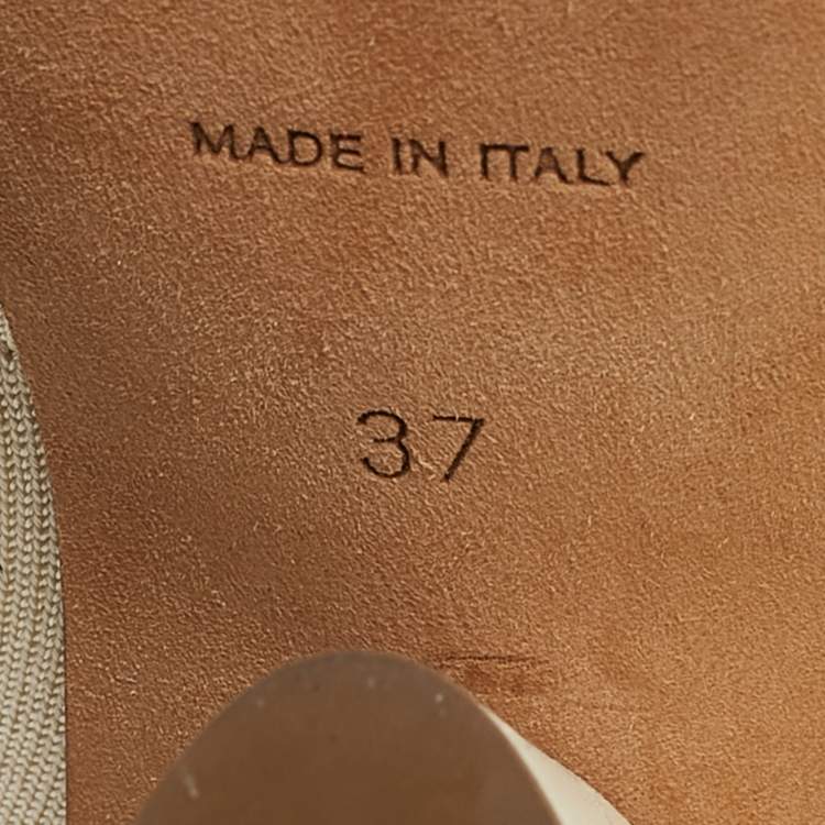 Pre Owned Yeezy Beige Knit Fabric Season 4 Sock Boots Size 37