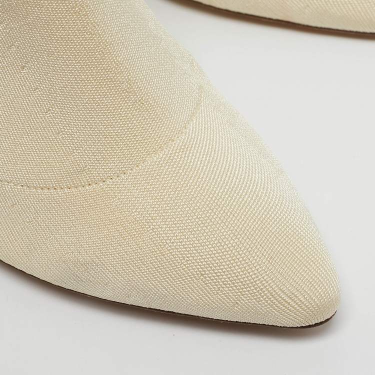 Pre Owned Yeezy Beige Knit Fabric Season 4 Sock Boots Size 37