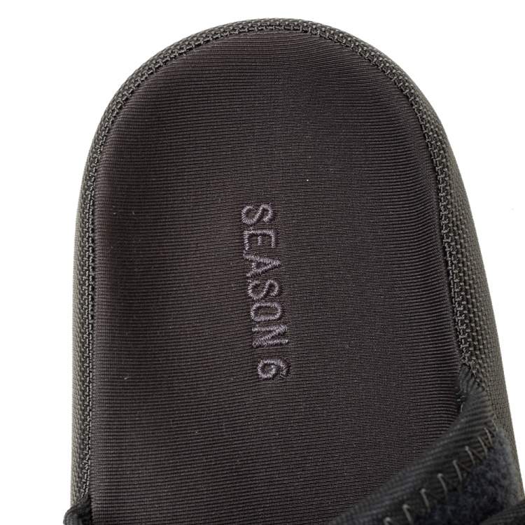 Pre Owned Yeezy Season 6 Grey Nylon Flat Sandals Size 40