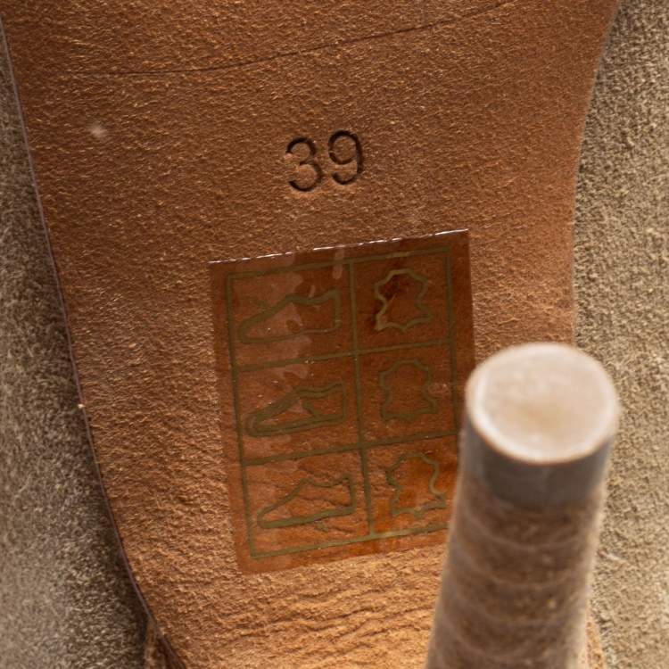 Pre Owned Yeezy Season 5 Beige Suede Over The Knee Length Pointed Toe Boots Size 39