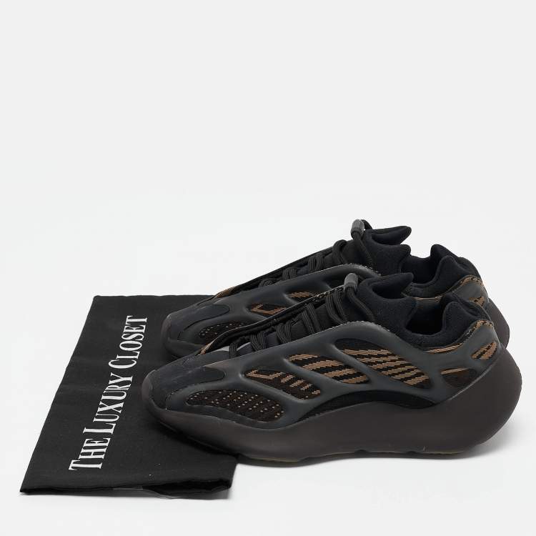 مملوكة مسبقًا Yeezy x Adidas Black Knit Fabric Yeezy 700 V3 Clay Brown Sneakers Size 38