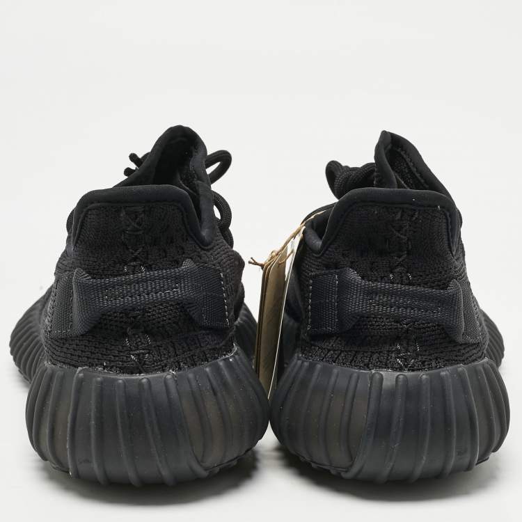 Pre Owned Yeezy x Adidas Black Knit Fabric Boost 350 V2 Onyx Sneakers Size 36 2/3