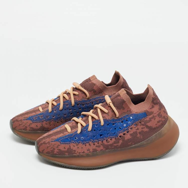 مملوكة مسبقًا Yeezy x Adidas Boost 380 Azure Size 40 Multicolor Knit Fabric Low Top Sneakers