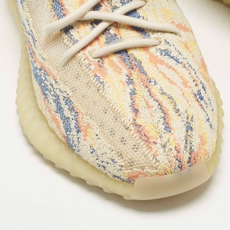 Pre Owned Yeezy x Adidas Boost 350 V2 MX Oat Size 39 1/3 Multicolor Knit Fabric Low Top Sneakers