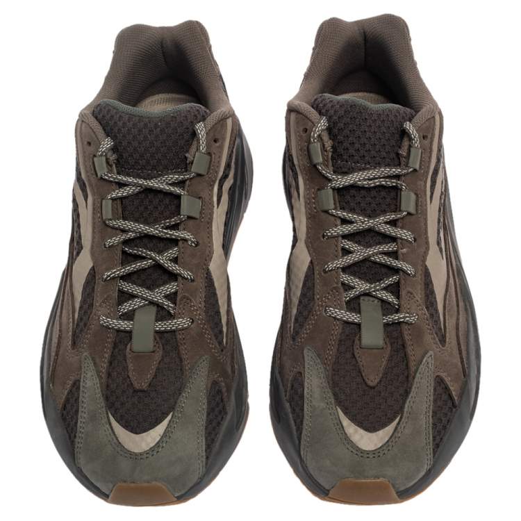 Pre Owned Yeezy x Adidas Grey Nubuck and Leather Boost 700 V2 Geode Sneakers Size 46