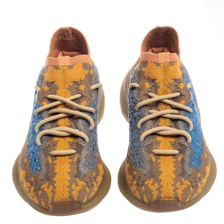 Pre Owned Yeezy x adidas Multicolor Knit Fabric Boost 380 Oat Sneakers Size 41 1/3
