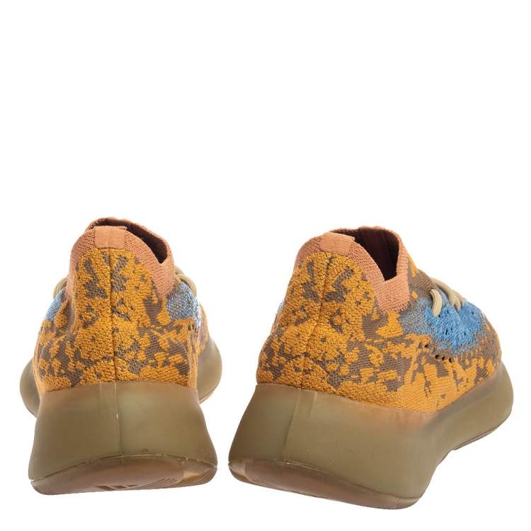 Pre Owned Yeezy x adidas Multicolor Knit Fabric Boost 380 Oat Sneakers Size 41 1/3
