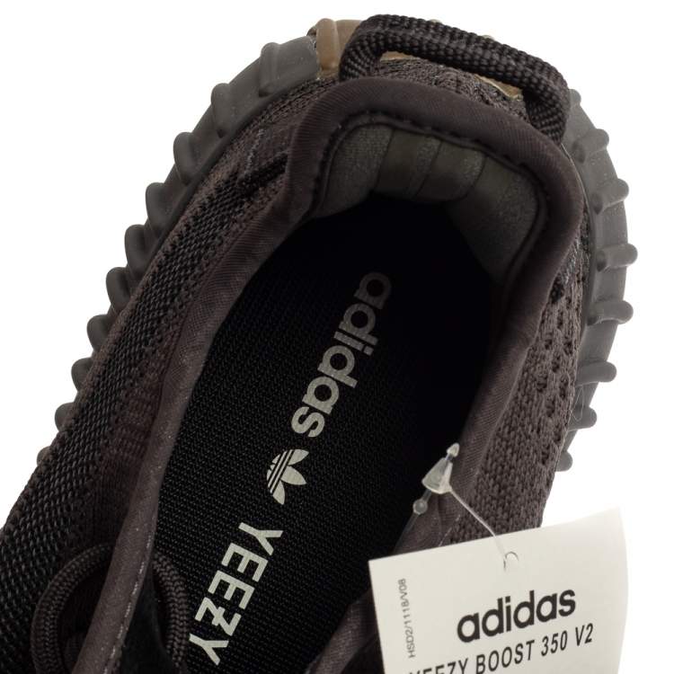 Pre Owned Yeezy x Adidas Black Cotton Knit Boost 350 V2 Cinder Sneakers Size 39.5 