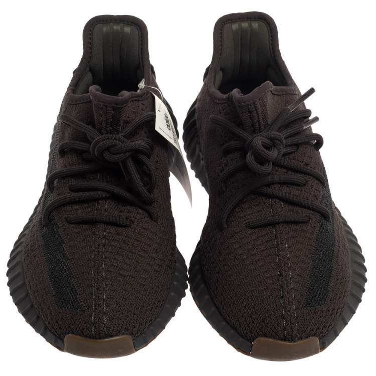 Pre Owned Yeezy x Adidas Black Cotton Knit Boost 350 V2 Cinder Sneakers Size 39.5 