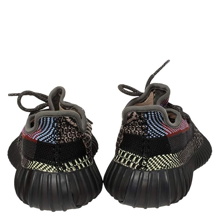مملوكة مسبقًا Yeezy x adidas Multicolor Cotton Knit Fabric Boost 350 V2 Yecheil Reflective Sneakers Size 36
