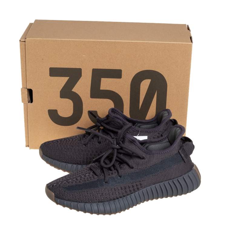 مملوكة مسبقًا Yeezy x adidas Black Knit Fabric Boost 350 V2 Cinder Sneakers Size 37 1/3