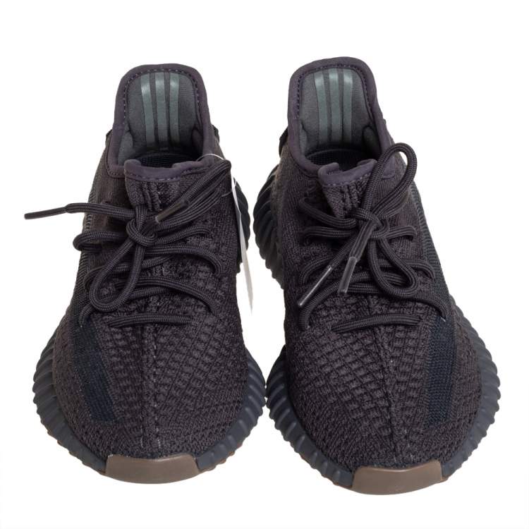 مملوكة مسبقًا Yeezy x adidas Black Knit Fabric Boost 350 V2 Cinder Sneakers Size 37 1/3