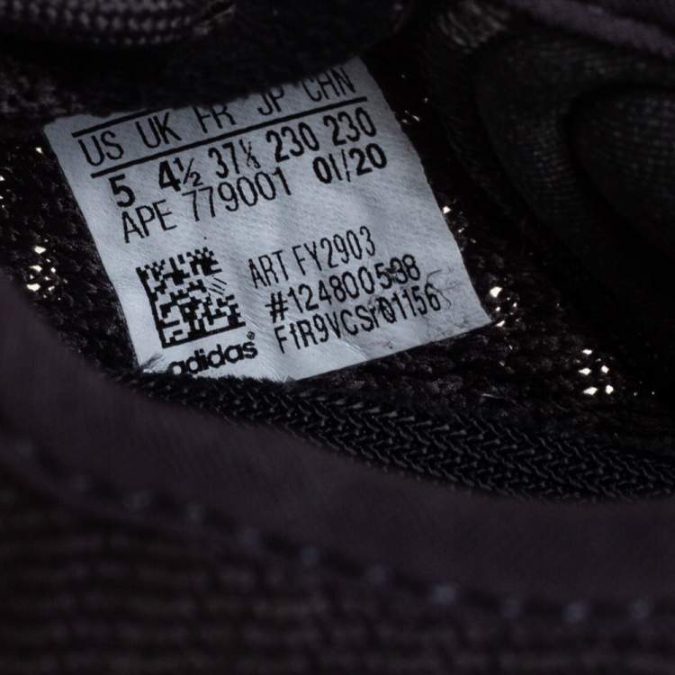 مملوكة مسبقًا Yeezy x adidas Black Knit Fabric Boost 350 V2 Cinder Sneakers Size 37 1/3