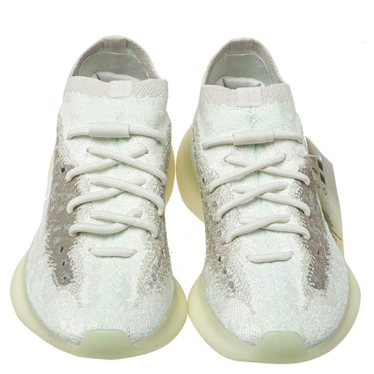 Pre Owned Yeezy x Adidas Grey/White Cotton Knit Boost 380 Alien Sneakers Size 36