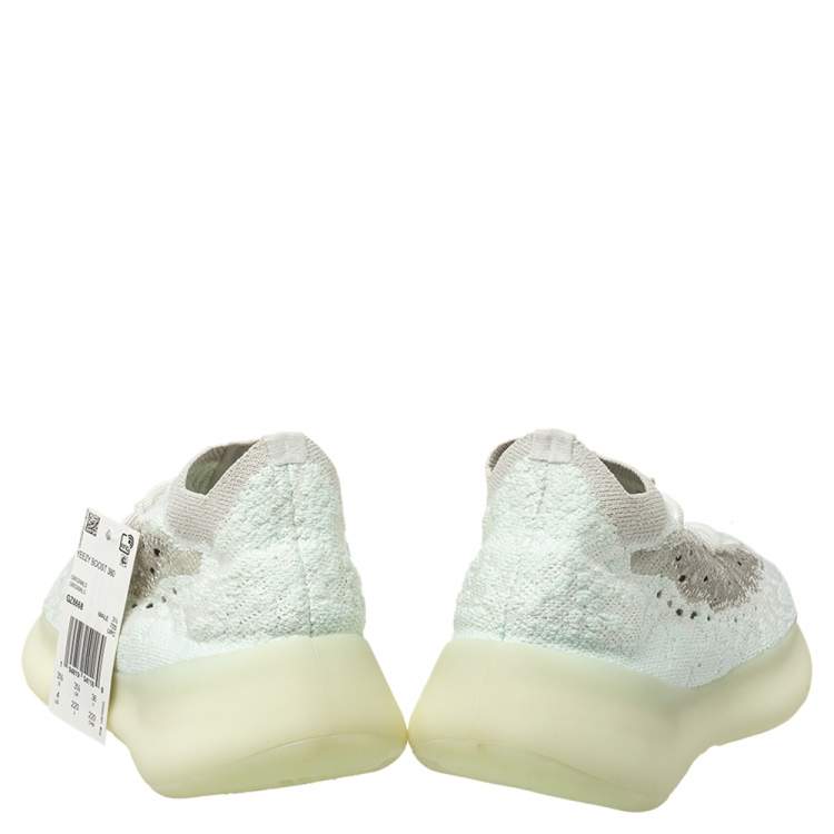 Pre Owned Yeezy x Adidas Grey/White Cotton Knit Boost 380 Alien Sneakers Size 36
