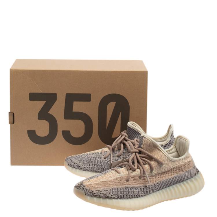 مملوكة مسبقًا Adidas x Yeezy Two Tone Cotton Knit Boost 350 V2 Ash Pearl Sneakers Size 41 1/3
