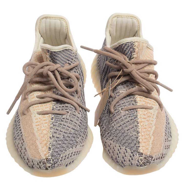 مملوكة مسبقًا Adidas x Yeezy Two Tone Cotton Knit Boost 350 V2 Ash Pearl Sneakers Size 41 1/3