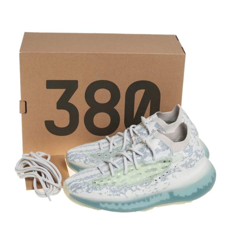 Pre Owned Yeezy x Adidas Blue Knit Fabric Boost 380  Alien Sneakers Size 43 1/3