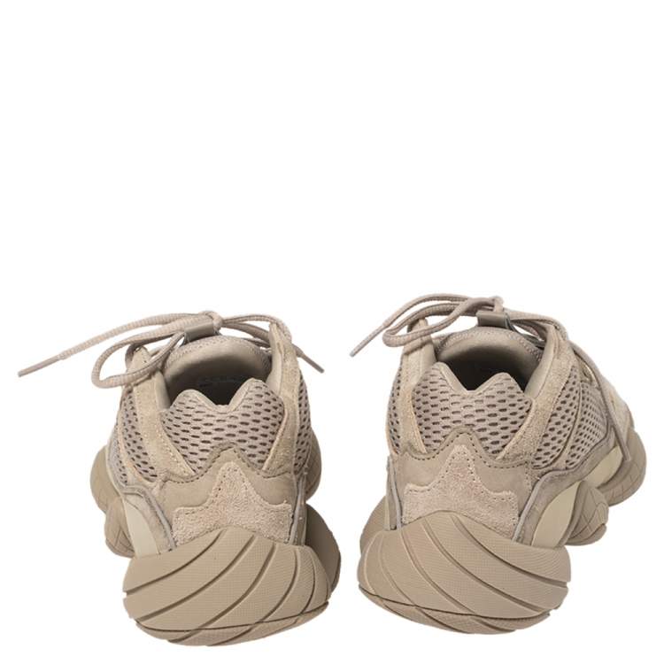 Pre Owned Yeezy x Adidas Beige Mesh And Suede 500 Taupe Light Sneakers Size 40