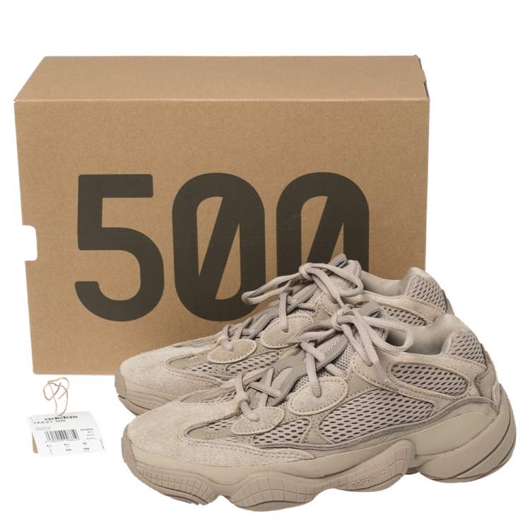 Pre Owned Yeezy x Adidas Beige Mesh And Suede 500 Taupe Light Sneakers Size 40