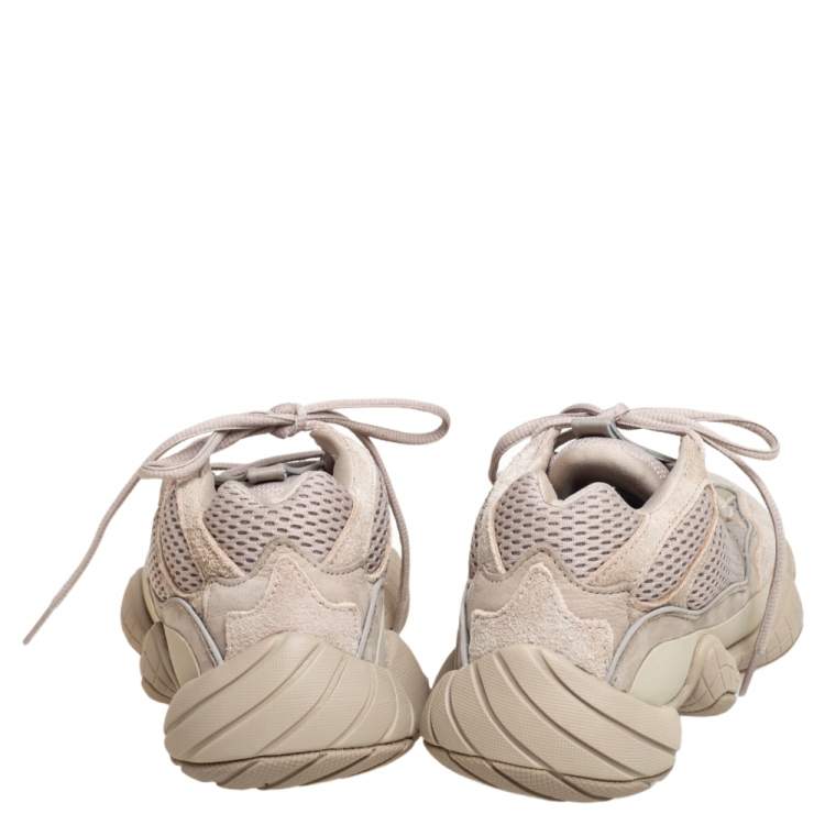 Pre Owned Yeezy x Adidas Beige Cotton Knit And Suede 500 Taupe Light Sneakers Size 40 2/3