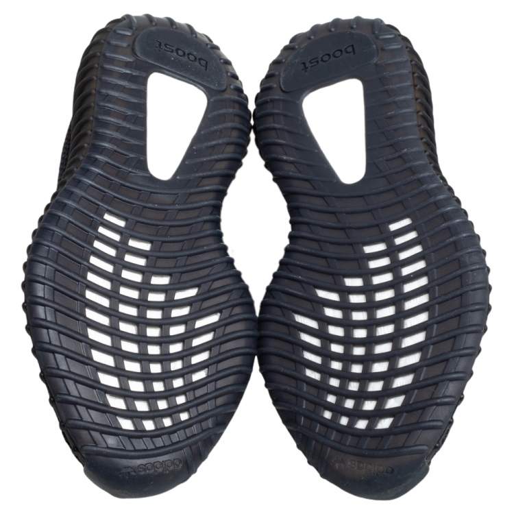 مملوكة مسبقًا Yeezy x adidas Black Knit Fabric 350 V2 Static Low Top Sneakers Size 37 1/3