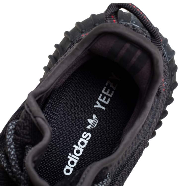 مملوكة مسبقًا Yeezy x adidas Black Knit Fabric 350 V2 Static Low Top Sneakers Size 37 1/3