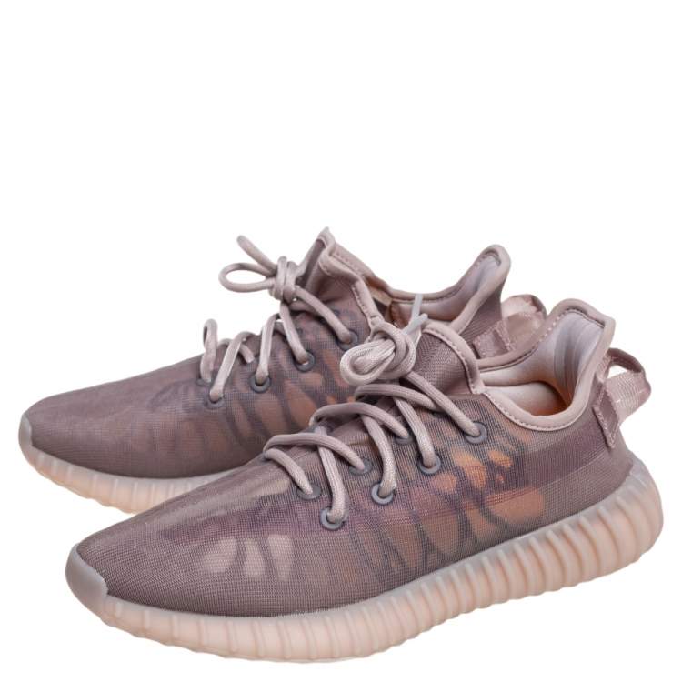 مملوكة مسبقًا Yeezy x Adidas Beige Mesh 350 V2 Mono Mist Low Top Sneakers Size 39 1/3