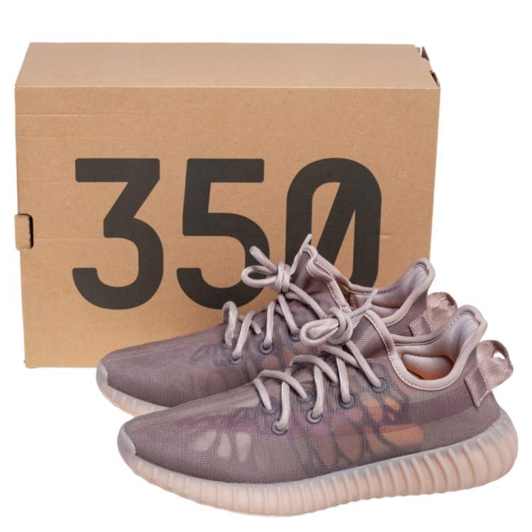 مملوكة مسبقًا Yeezy x Adidas Beige Mesh 350 V2 Mono Mist Low Top Sneakers Size 39 1/3