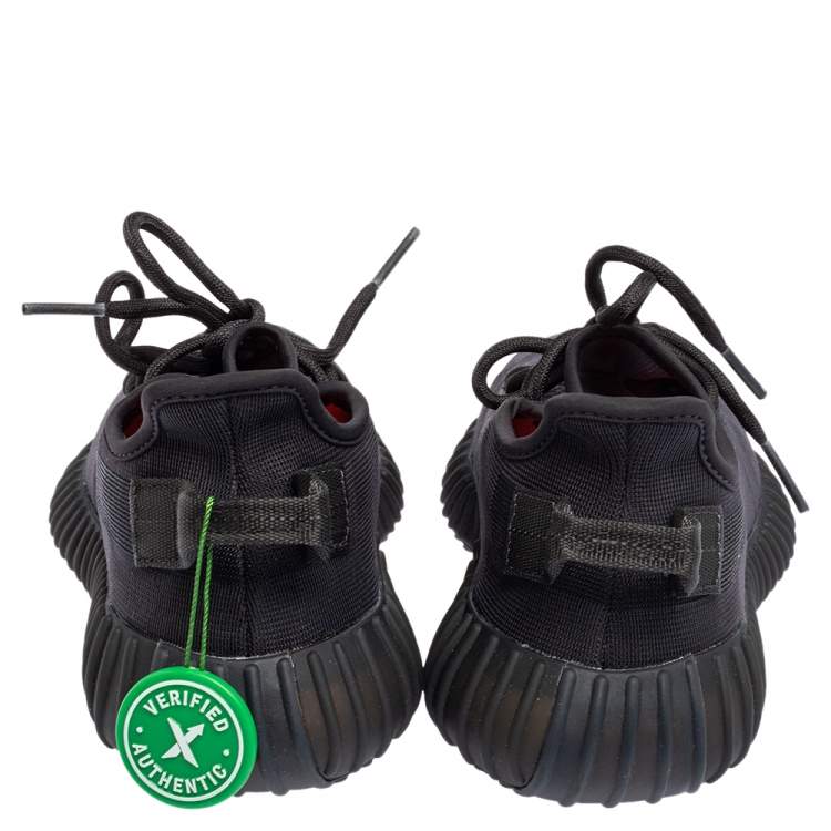 مملوكة مسبقًا Yeezy x Adidas Black Mesh 350 V2 Mono Cinder Sneakers Size 38