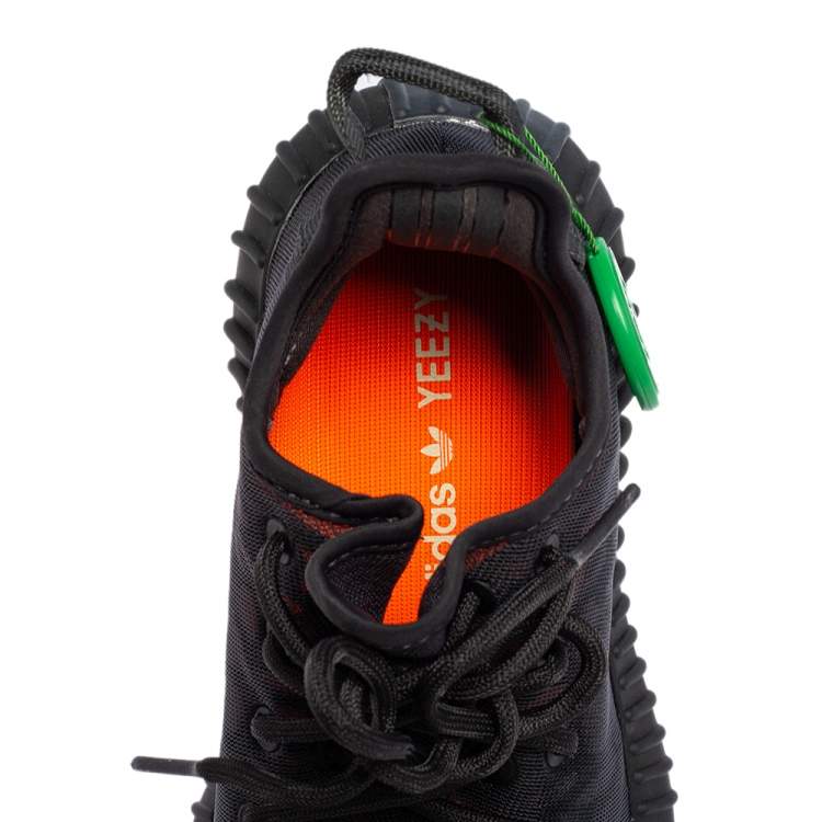 مملوكة مسبقًا Yeezy x Adidas Black Mesh 350 V2 Mono Cinder Sneakers Size 38