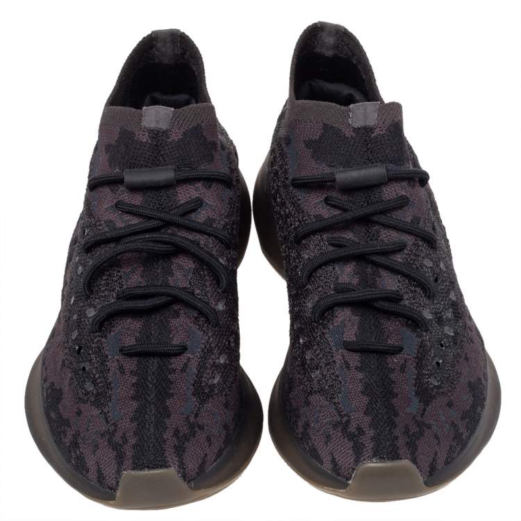 Pre Owned Yeezy x Adidas Multicolor Knit Fabric Boost 380 Onyx Sneakers Size 44 1/3