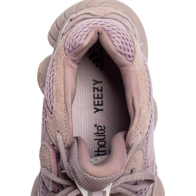 Pre Owned Yeezy x Adidas Purple Fabric and Suede Boost 500 Soft Vision Sneakers Size 38