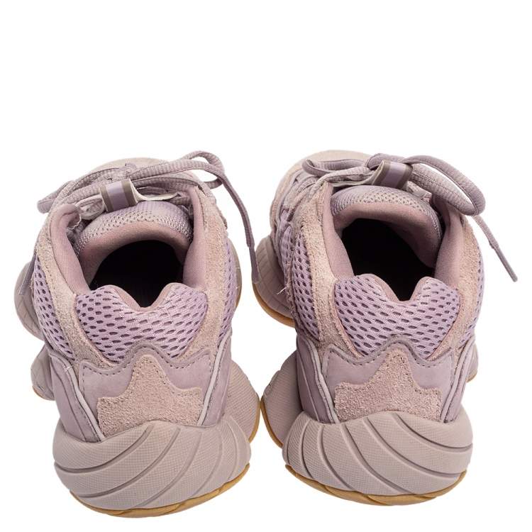 Pre Owned Yeezy x Adidas Purple Fabric and Suede Boost 500 Soft Vision Sneakers Size 38