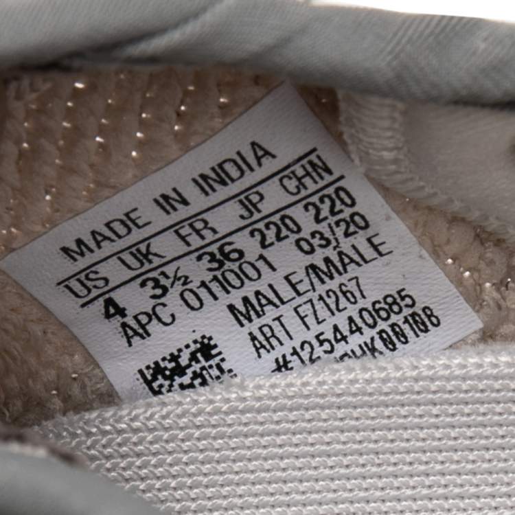 Pre Owned Yeezy x Adidas Grey/Brown Cotton Knit 350 Zyon Sneakers Size 36