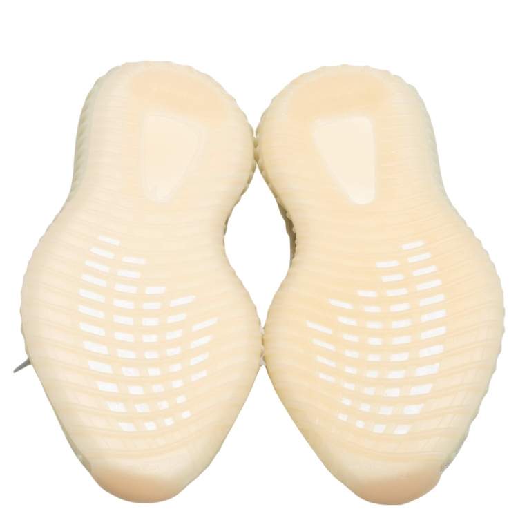 مملوكة مسبقًا Yeezy x Adidas Cream Knit Fabric Boost 350 V2 Light Sneakers Size 37.5