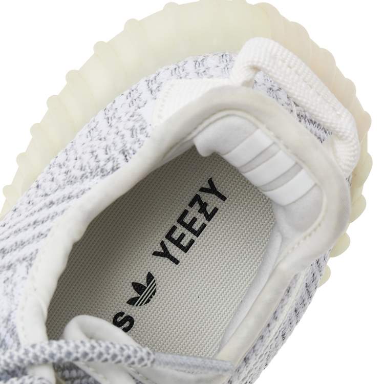 مملوكة مسبقًا Yeezy x Adidas White/Grey Knit Fabric Boost 350 V2 Cloud Sneakers Size 38.5