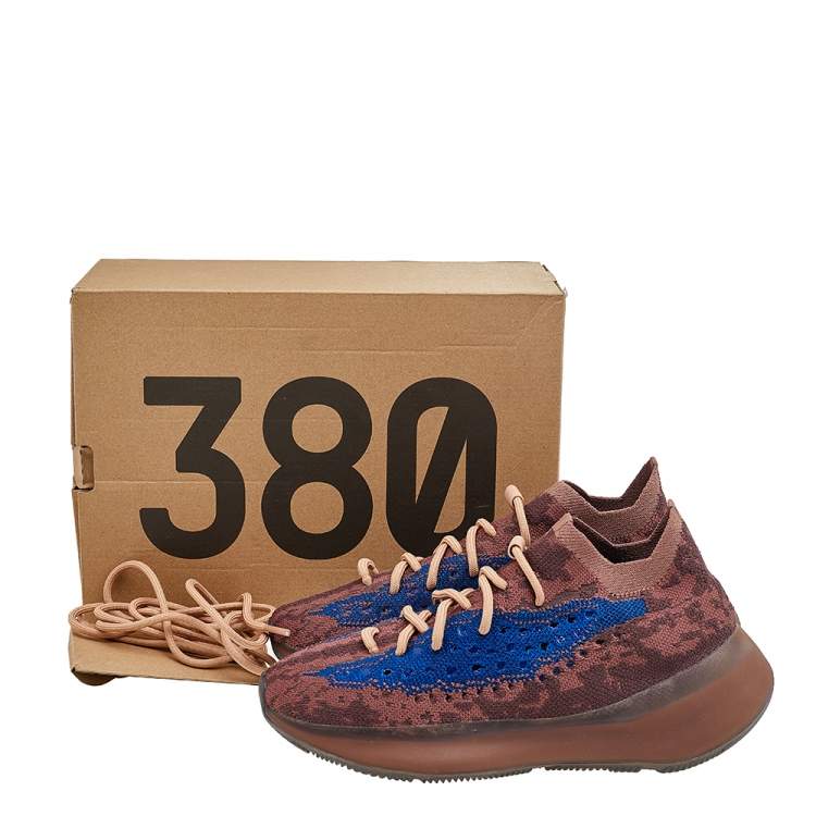 مملوكة مسبقًا Yeezy x Adidas Multicolor Knit Fabric Boost 380 Azure Sneakers Size 40