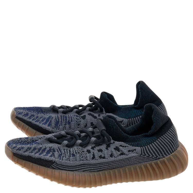 Pre Owned Yeezy x Adidas Blue Knit Fabric Boost 350 V2 CMPCT Slate Blue Sneakers Size 40 2/3